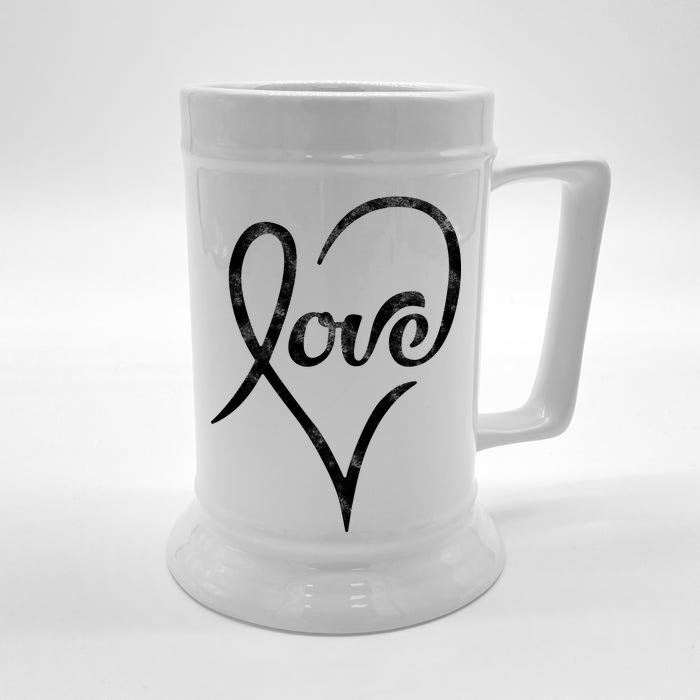 Vintage Love Heart Symbol Front & Back Beer Stein