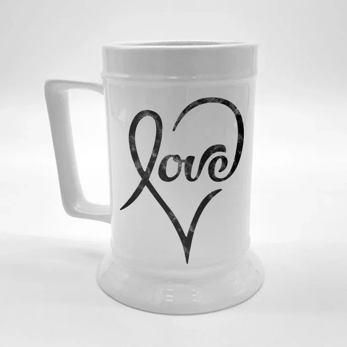 Vintage Love Heart Symbol Front & Back Beer Stein