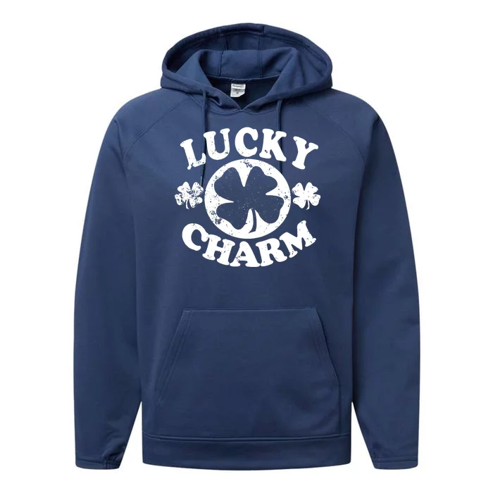 Vintage Lucky Charm Irish Clover Performance Fleece Hoodie