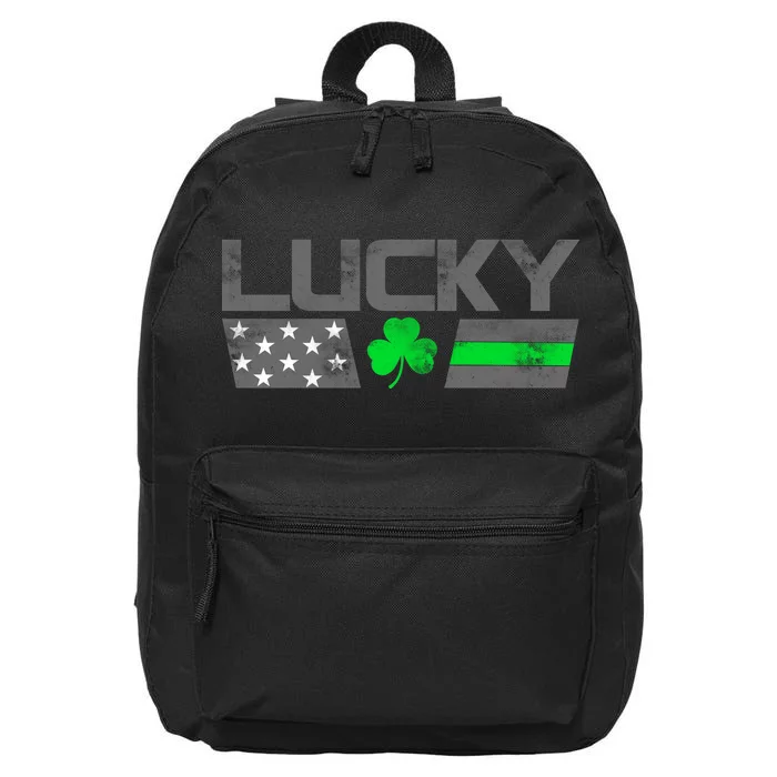 Vintage Lucky Shamrock Racing Flag 16 in Basic Backpack