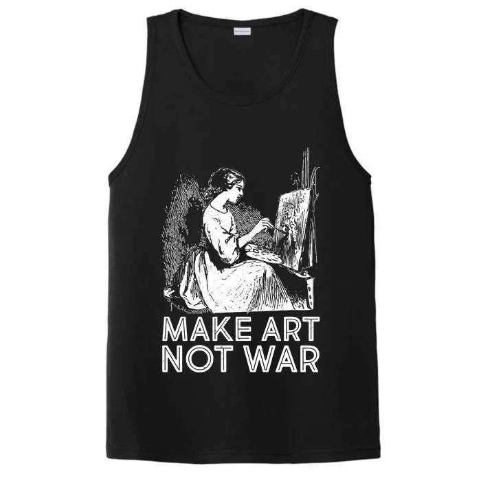 Vintage Make Art Not War Performance Tank