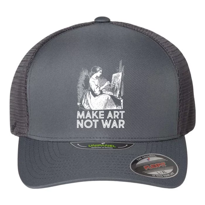 Vintage Make Art Not War Flexfit Unipanel Trucker Cap