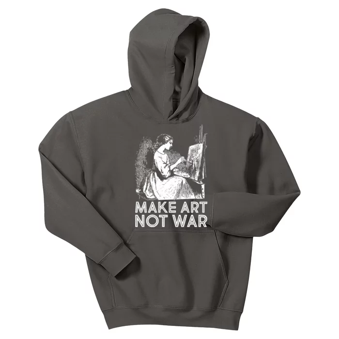 Vintage Make Art Not War Kids Hoodie