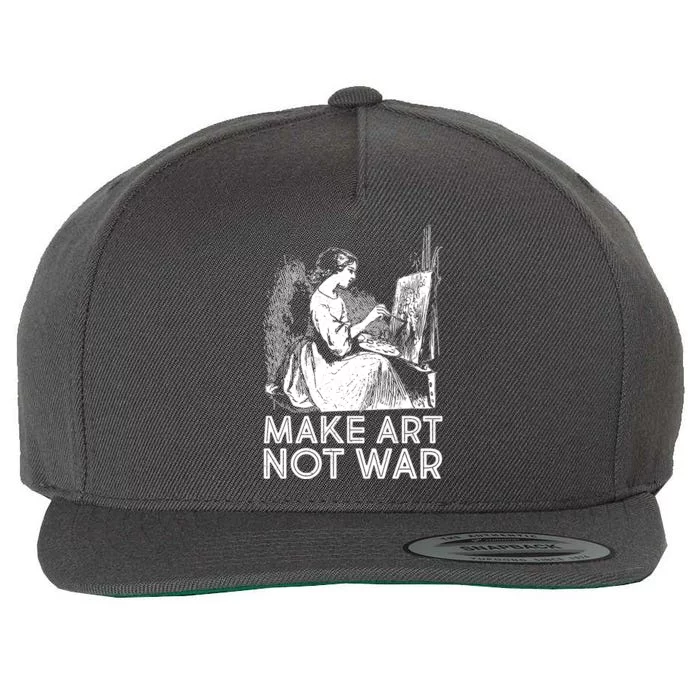 Vintage Make Art Not War Wool Snapback Cap