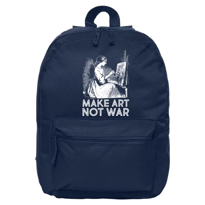 Vintage Make Art Not War 16 in Basic Backpack