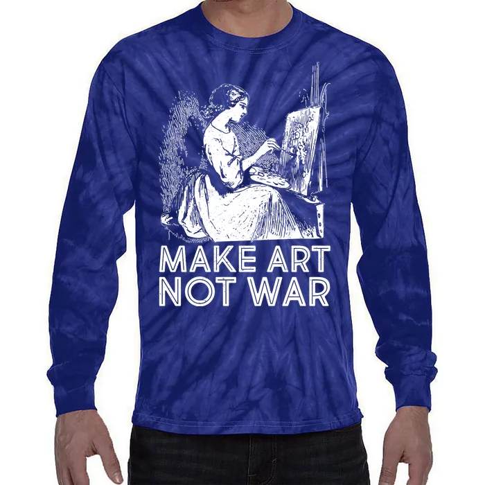 Vintage Make Art Not War Tie-Dye Long Sleeve Shirt