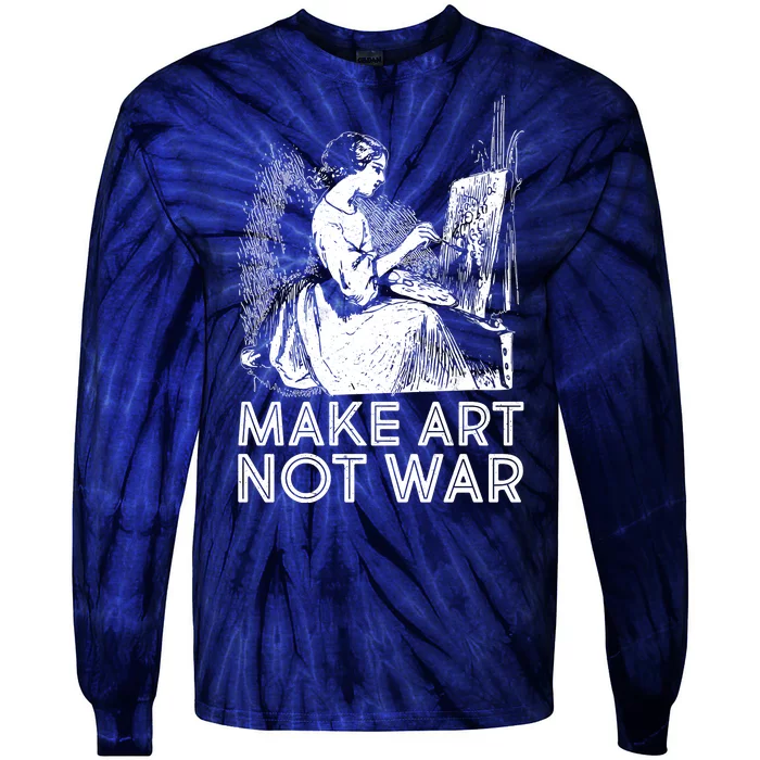 Vintage Make Art Not War Tie-Dye Long Sleeve Shirt