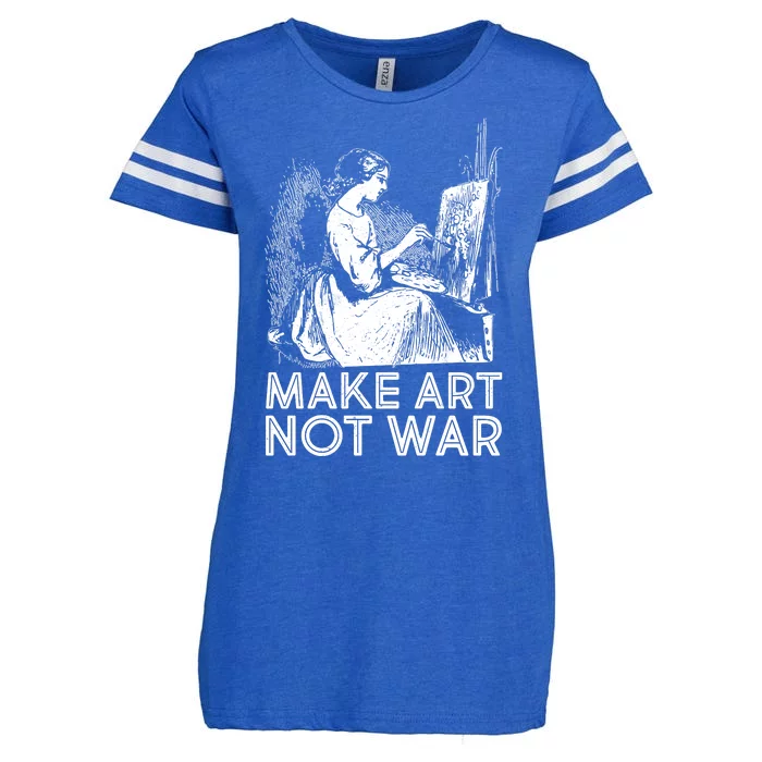 Vintage Make Art Not War Enza Ladies Jersey Football T-Shirt