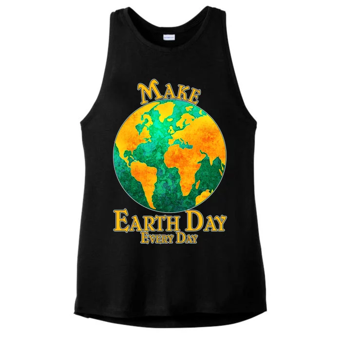 Vintage Make Earth Day Every Day Ladies Tri-Blend Wicking Tank