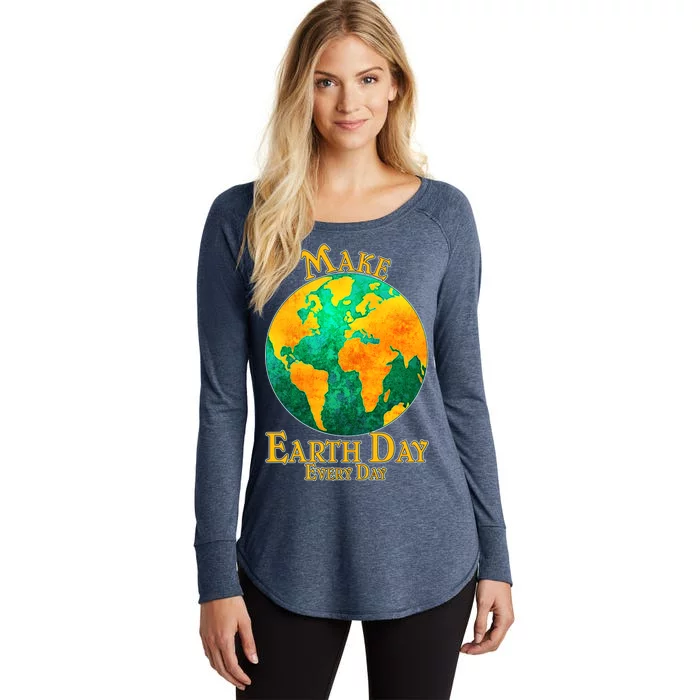 Vintage Make Earth Day Every Day Women's Perfect Tri Tunic Long Sleeve Shirt