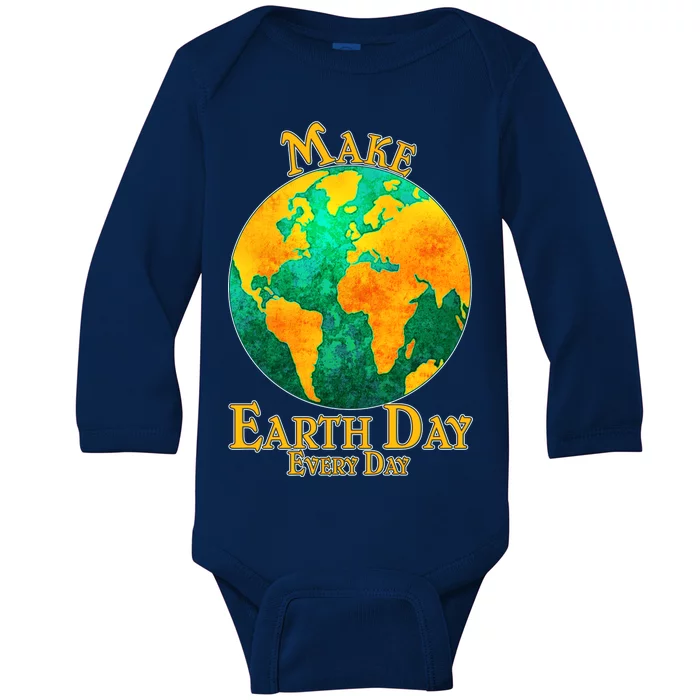 Vintage Make Earth Day Every Day Baby Long Sleeve Bodysuit