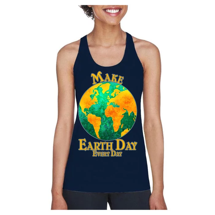 Vintage Make Earth Day Every Day Women's Racerback Tank