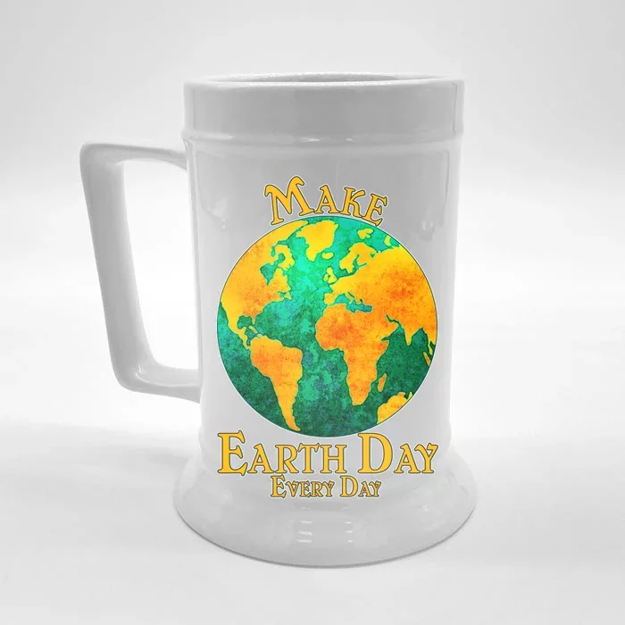 Vintage Make Earth Day Every Day Front & Back Beer Stein