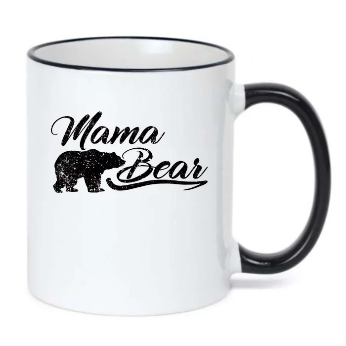 Vintage Mama Bear Retro Mother Logo Black Color Changing Mug