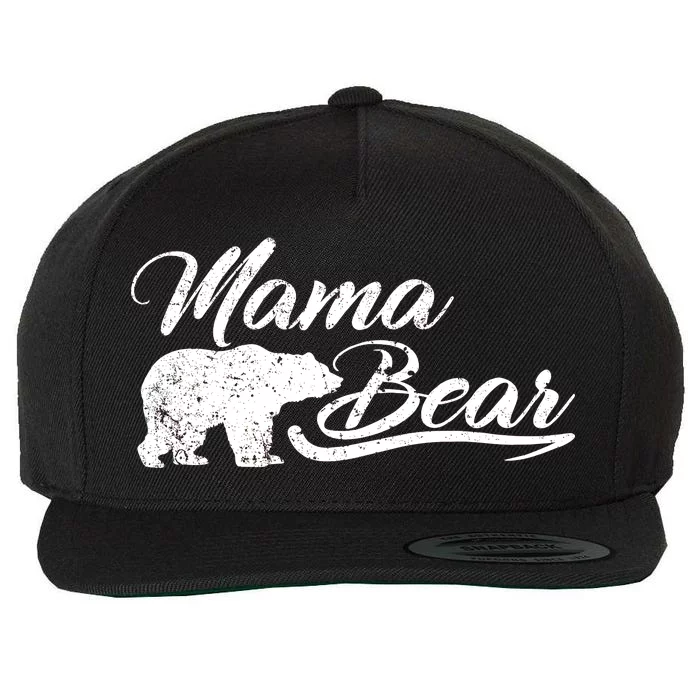 Vintage Mama Bear Retro Mother Logo Wool Snapback Cap