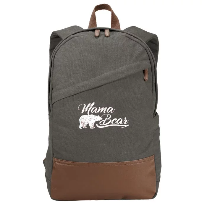 Vintage Mama Bear Retro Mother Logo Cotton Canvas Backpack