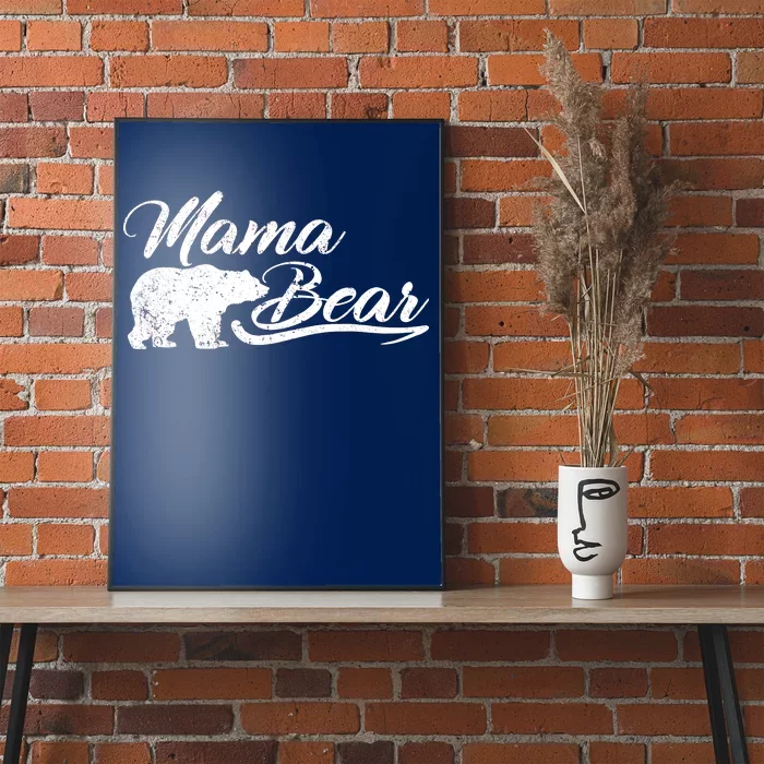 Vintage Mama Bear Retro Mother Logo Poster