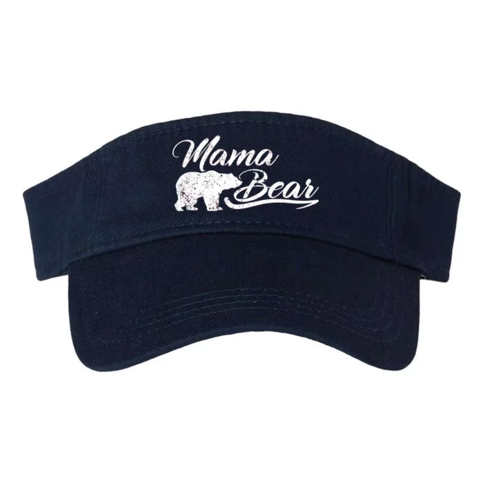 Vintage Mama Bear Retro Mother Logo Valucap Bio-Washed Visor