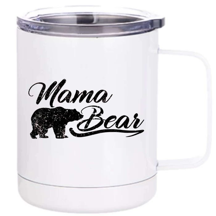 Vintage Mama Bear Retro Mother Logo Front & Back 12oz Stainless Steel Tumbler Cup