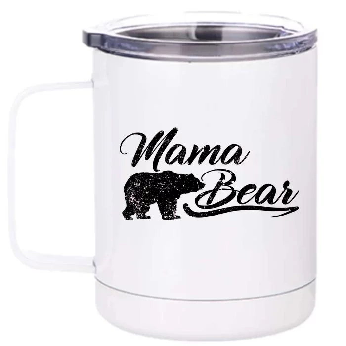 Vintage Mama Bear Retro Mother Logo Front & Back 12oz Stainless Steel Tumbler Cup