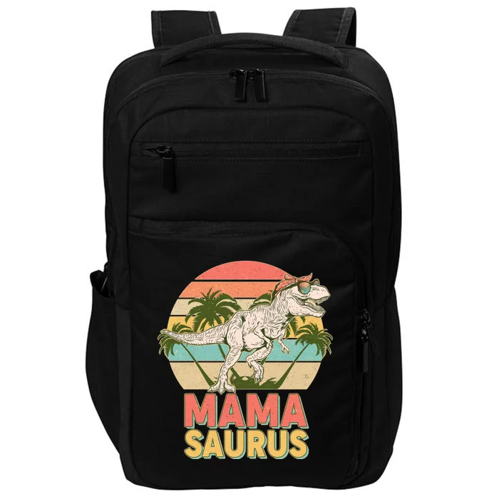 Vintage Mama Saurus T-Rex Mom Mother Impact Tech Backpack