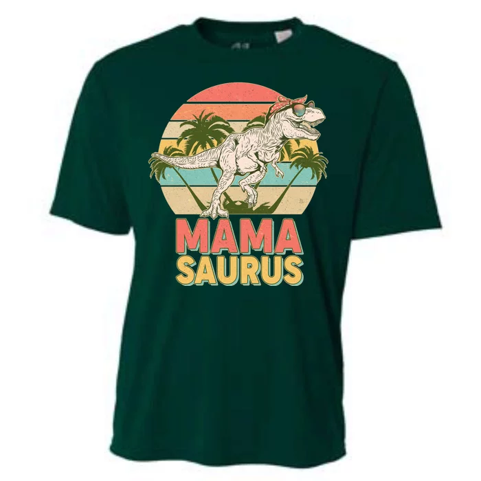 Vintage Mama Saurus T-Rex Mom Mother Cooling Performance Crew T-Shirt