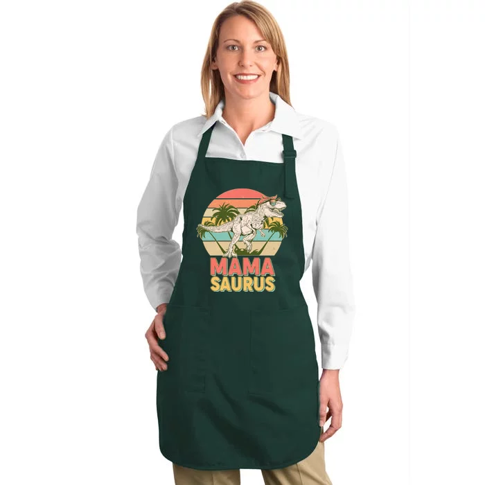 Vintage Mama Saurus T-Rex Mom Mother Full-Length Apron With Pocket