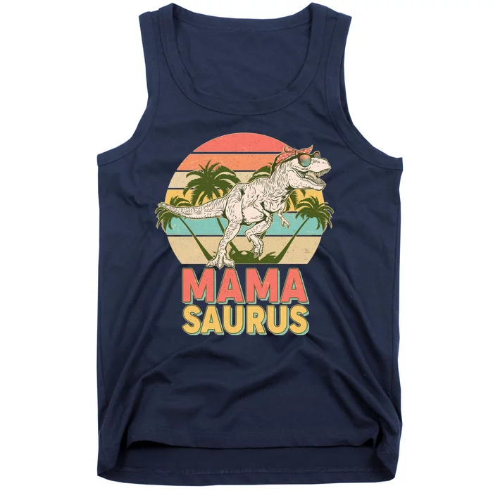 Vintage Mama Saurus T-Rex Mom Mother Tank Top