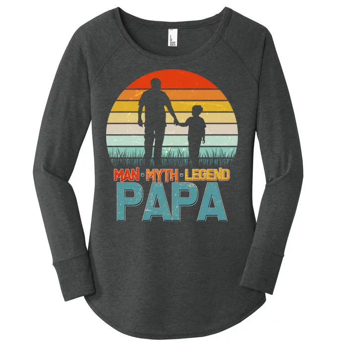 Vintage Man Myth Legend Papa Women's Perfect Tri Tunic Long Sleeve Shirt