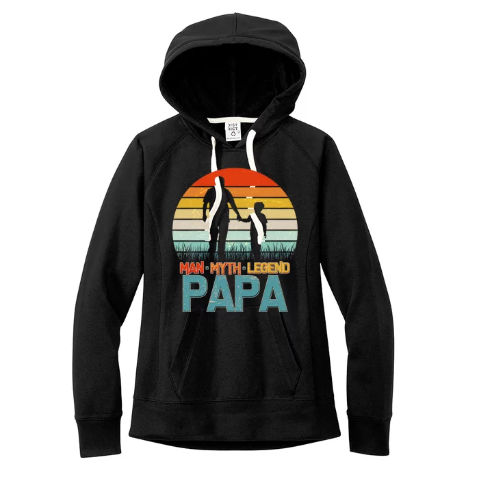 Vintage Man Myth Legend Papa Women's Fleece Hoodie