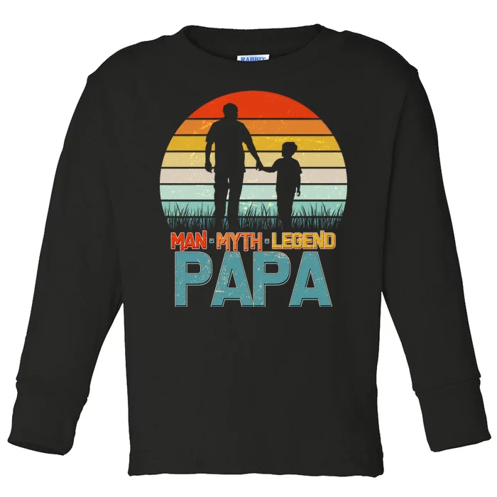 Vintage Man Myth Legend Papa Toddler Long Sleeve Shirt