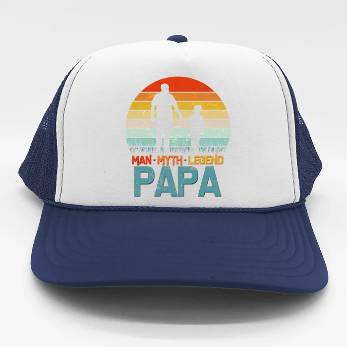 Vintage Man Myth Legend Papa Trucker Hat