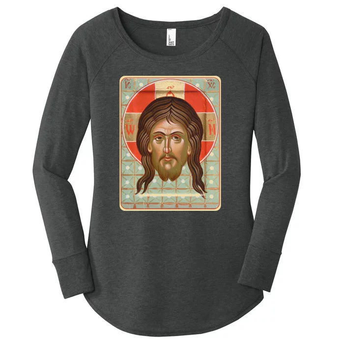 Vintage Mandilion Jesus Christ Women's Perfect Tri Tunic Long Sleeve Shirt