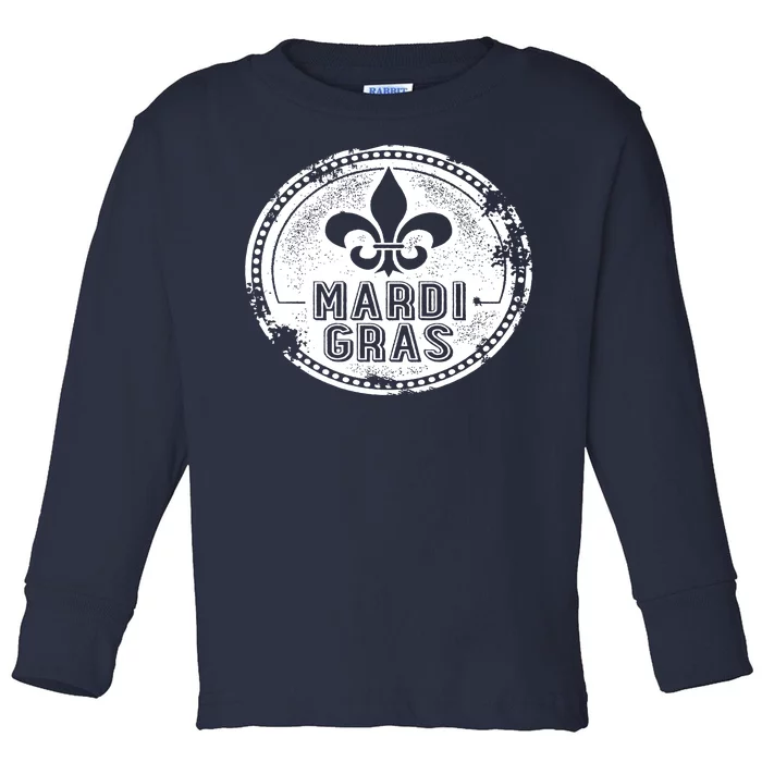 Vintage Mardi Gras New Orleans Logo Toddler Long Sleeve Shirt