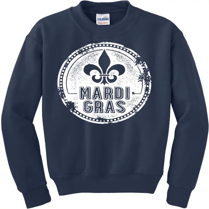 Vintage Mardi Gras New Orleans Logo Kids Sweatshirt