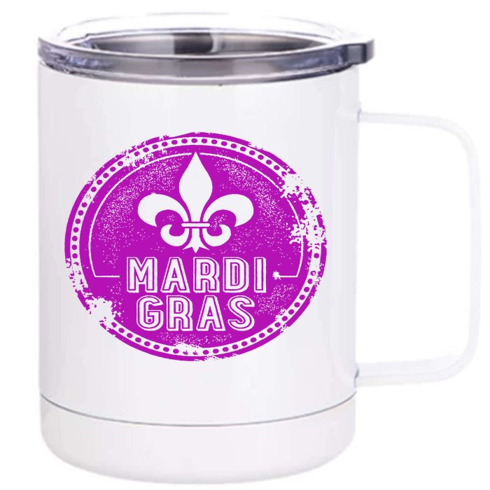 Vintage Mardi Gras New Orleans Logo Front & Back 12oz Stainless Steel Tumbler Cup