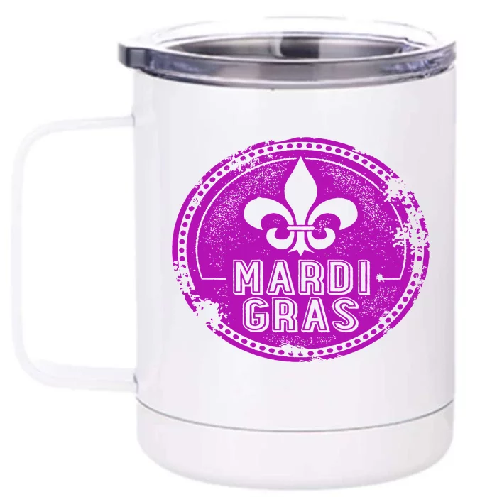 Vintage Mardi Gras New Orleans Logo Front & Back 12oz Stainless Steel Tumbler Cup