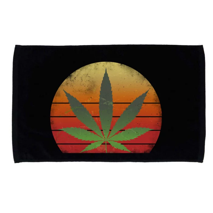 Vintage Marijuana Weed Sunset Microfiber Hand Towel