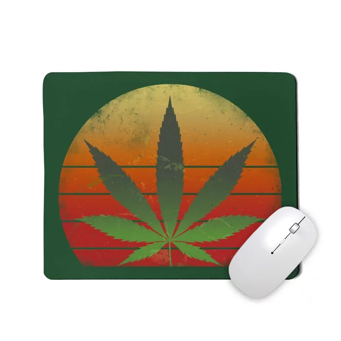 Vintage Marijuana Weed Sunset Mousepad