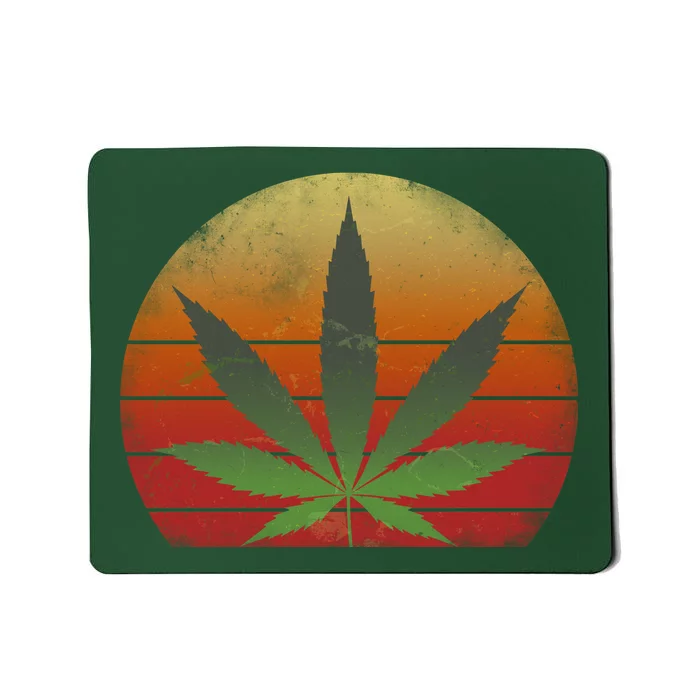 Vintage Marijuana Weed Sunset Mousepad