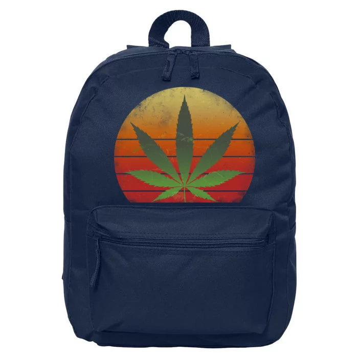 Vintage Marijuana Weed Sunset 16 in Basic Backpack