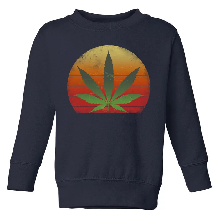 Vintage Marijuana Weed Sunset Toddler Sweatshirt