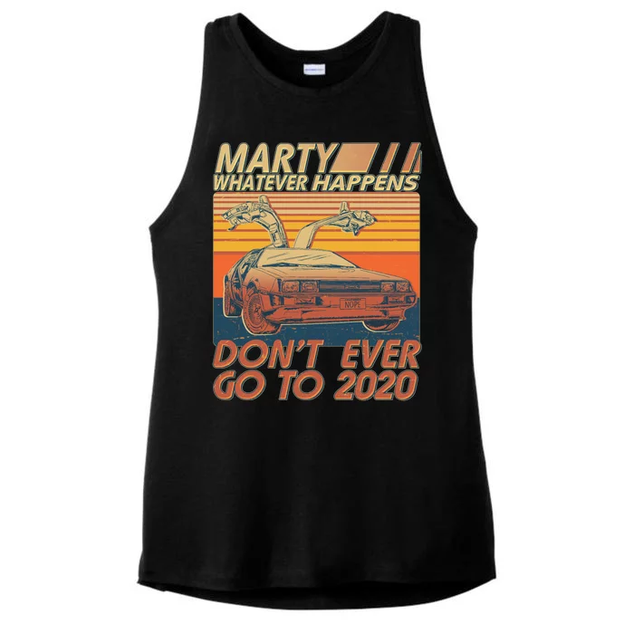 Vintage Marty Whatever Happens Don't Ever Go To 2020 Ladies Tri-Blend Wicking Tank