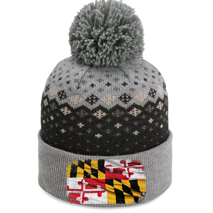 Vintage Maryland Flag The Baniff Cuffed Pom Beanie