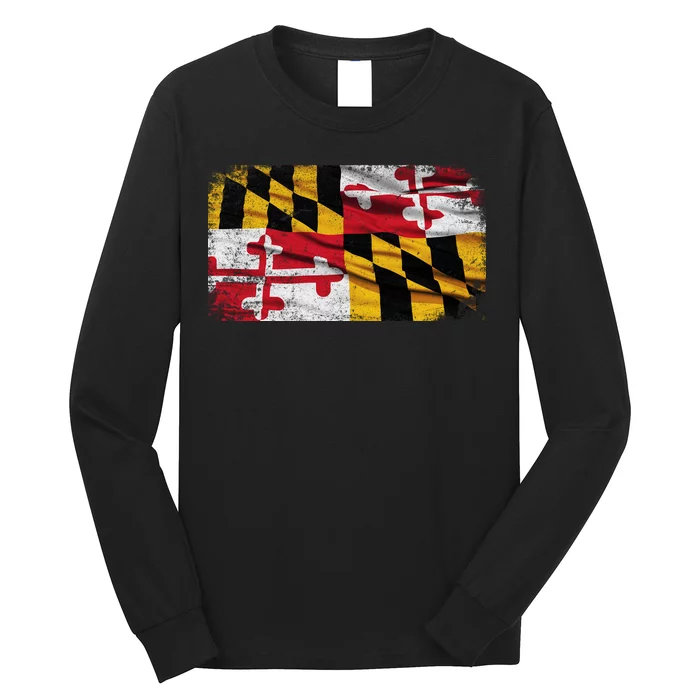 Vintage Maryland Flag Long Sleeve Shirt