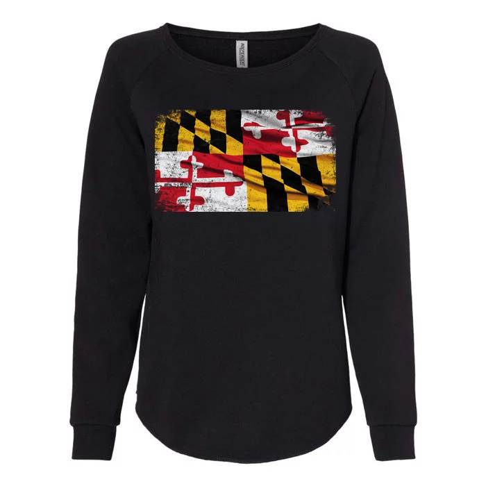 Vintage Maryland Flag Womens California Wash Sweatshirt