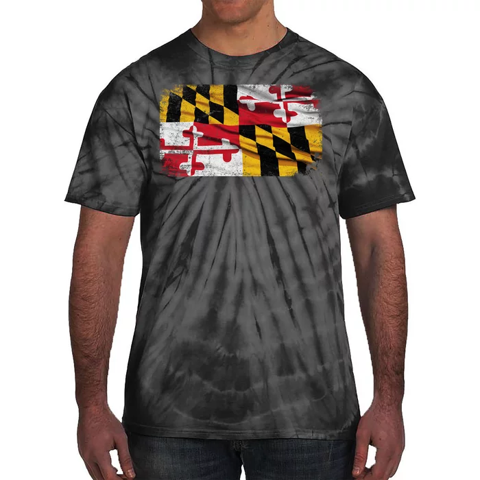 Vintage Maryland Flag Tie-Dye T-Shirt