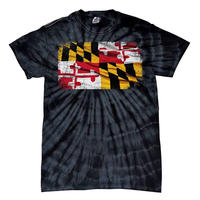 Vintage Maryland Flag Tie-Dye T-Shirt