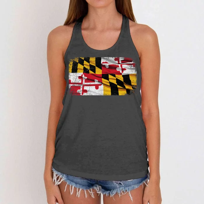 Vintage Maryland Flag Women's Knotted Racerback Tank