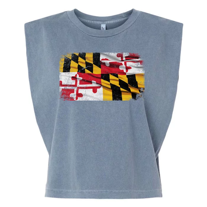 Vintage Maryland Flag Garment-Dyed Women's Muscle Tee